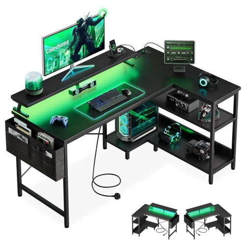 Shaped gaming desk - l, led